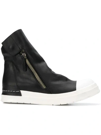 Cinzia Araia Ankle Length Zipped Sneakers In Black