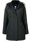 CANADA GOOSE HOODED FITTED COAT