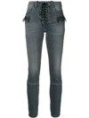 Ben Taverniti Unravel Project Lace-up Jeans In Grey