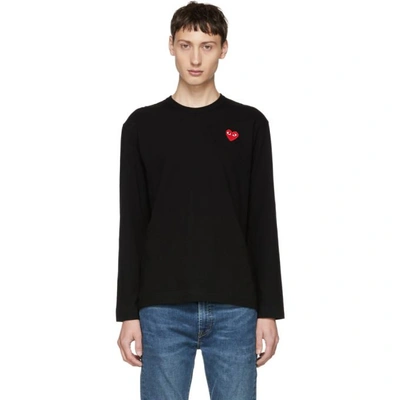 Comme Des Garçons Play Comme Des Garcons Play Black And Red Heart Patch Long Sleeve T-shirt