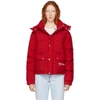 Off-white Hooded Down Puffer Jacket In Red