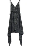 HAUTE HIPPIE HAUTE HIPPIE WOMAN ASYMMETRIC WRAP-EFFECT PRINTED SILK-CHIFFON DRESS BLACK,3074457345619242235