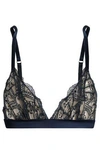 ID SARRIERI WOMAN EMBROIDERED TULLE AND SATIN SOFT-CUP TRIANGLE BRA STORM BLUE,GB 1016843419910621