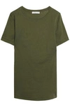 VINCE WOMAN PIMA COTTON T-SHIRT ARMY GREEN,GB 13331180551866107