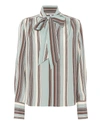 ELIZABETH AND JAMES Mimi Neck Tie Striped Blouse,318T557