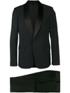Prada Contrast-lapel Single-breasted Wool-blend Tuexdo In Black