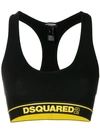 DSQUARED2 UNDERWEAR DSQUARED2 UNDERWEAR LOGO BAND SPORTS BRA - BLACK