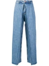 AALTO AALTO CROPPED PALAZZO JEANS - BLUE