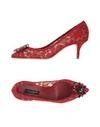 Dolce & Gabbana Lace Rainbow Pumps With Brooch Detailing In Red