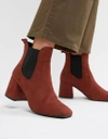 NEW LOOK HEELED SQUARE TOE ANKLE BOOT - ORANGE,588089325