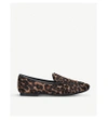 KURT GEIGER KOBI LEOPARD-PRINT PONY LOAFERS