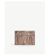 ALEXANDER MCQUEEN NUDE PINK AND BROWN ANIMAL PRINT SKULL PYTHON CARD HOLDER