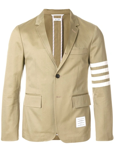 Thom Browne Single-breasted Slim-fit Cotton-twill Blazer In Neutrals