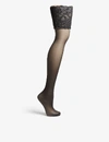 Falke Seidenglatt 15 Stay-ups In 3009 Black