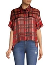 ALICE AND OLIVIA Edyth High-Low Button Up Shirt