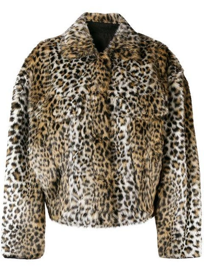 Philosophy Di Lorenzo Serafini Leopard Faux Fur Trucker Jacket