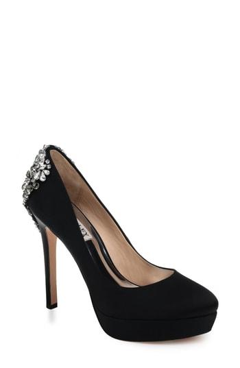 badgley mischka viola embellished platform pump