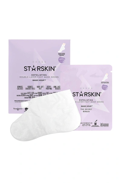 Starskin Magic Hour Exfoliating Double-layer Foot Mask Socks In N,a