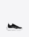Valentino Black Leather Sneakers In Black