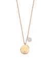 MEIRA T 14K Rose Gold & Diamond Disc Pendant Necklace,0400099121942