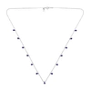 ARTISAN 18K SOLID WHITE GOLD BEADED CHAIN WITH AMETHYST GEMSTONE JEWELRY