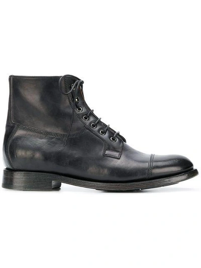 Silvano Sassetti Ankle Lace-up Boots - Black