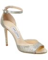 JIMMY CHOO ANNIE 100 GLITTER FABRIC PEEP,889963764545