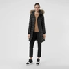 BURBERRY Detachable Fur Trim Down-filled Puffer Coat with Hood,40610571