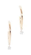 ADINA REYTER 14K MEDIUM DIAMOND CHARM HOOP EARRINGS