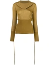 JACQUEMUS PLUNGE NECK KNITTED TOP