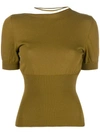 JACQUEMUS CROPPED NECK STRAP TOP