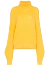 ALL THINGS MOCHI ALL THINGS MOCHI VERA HIGH NECK CUTOUT WOOL BLEND SWEATER - YELLOW