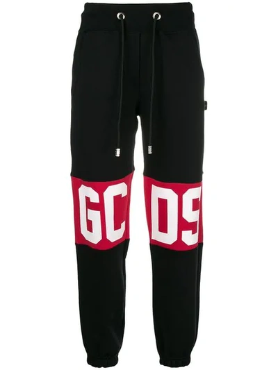 Gcds Oversized Logo Track Trousers In Black