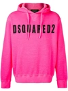 DSQUARED2 DSQUARED2 LOGO PRINTED HOODIE - PINK