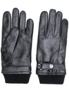 PS BY PAUL SMITH PS BY PAUL SMITH RIBBED KNIT DETAIL GLOVES - BLACK
