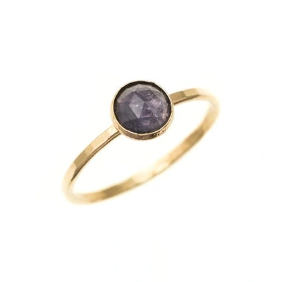 Feather+stone Gold Iolite Ring