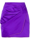 N°21 No. 21 Ruched Mini Skirt In Purple. In Purple