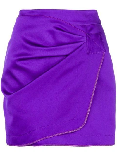 N°21 No. 21 Ruched Mini Skirt In Purple. In Viola