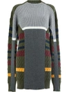 Y/PROJECT Y / PROJECT STRIPED CABLE KNIT JUMPER - GREEN