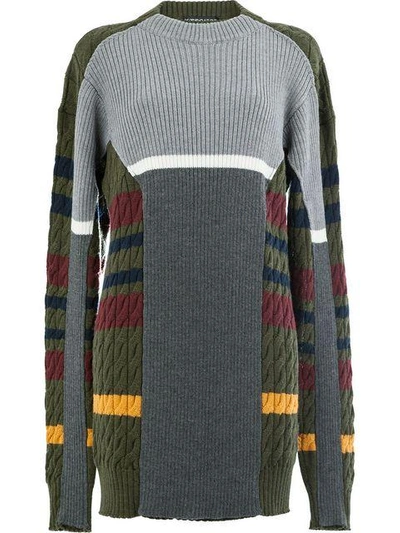 Y/project Y / Project Striped Cable Knit Jumper - Green