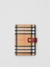 Burberry Faltbrieftasche Aus Leder Mit Vintage Check-muster In Crimson