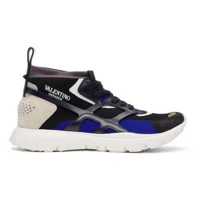 Valentino Garavani Sound High-top Suede Sneakers In Blue