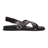 VALENTINO GARAVANI VALENTINO BLACK VALENTINO GARAVANI STRAP LOGO SANDALS