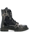 CHRISTIAN PELLIZZARI BUCKLED ANKLE BOOTS