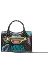 BALENCIAGA Classic City mini printed textured-leather tote