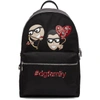 DOLCE & GABBANA DOLCE AND GABBANA BLACK CUPID DGFAMILY BACKPACK