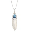 ALEXIS BITTAR Brutalist Butterfly Crystal Encrusted Tassel Chain Pendant Necklace