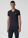 Burberry Cotton Jersey V-neck T-shirt In Navy