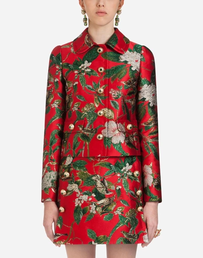 Dolce & Gabbana Jacquard Blazer In Multi-colored