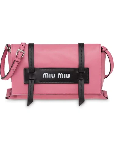 Miu Miu Small Grace Calfskin Shoulder Bag - Pink In Pink&purple
